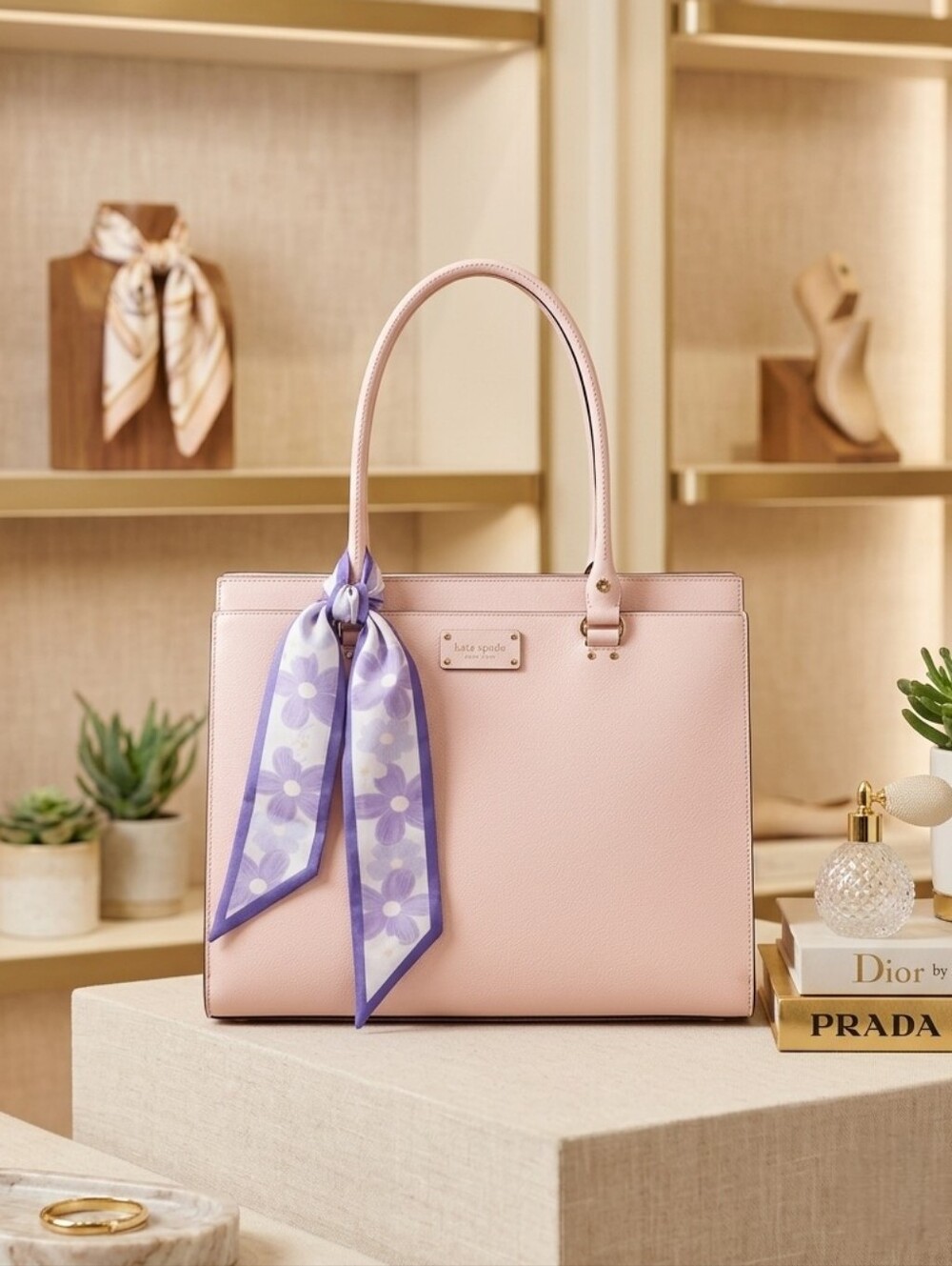 Kate Spade New York Blush Pink Pebbled Leather Tote | Work Bag | Tablet/Laptop